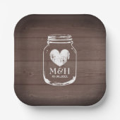 Assiettes En Carton Imprimé en bois brun rustique Plaque de la fête de (Recto)