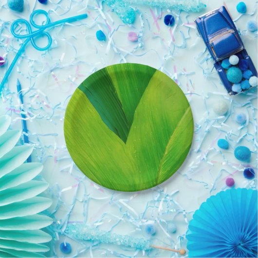 Assiettes En Carton imprimé feuille de banane (Fête)