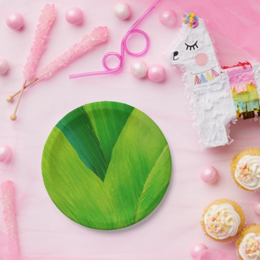 Assiettes En Carton imprimé feuille de banane (Fête)