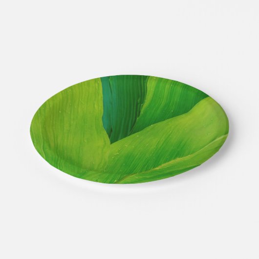 Assiettes En Carton imprimé feuille de banane (Angle)