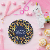 Assiettes En Carton Imprimés de fourrure d'animaux de safari motif ble (Fête)