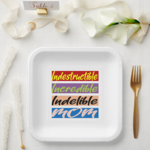 Assiettes En Carton Indestructible, Incroyable, Indébile Maman