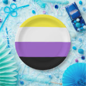 Assiettes En Carton Indicateur de fierté non binaire (Fête)