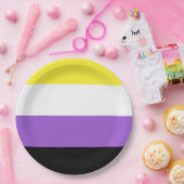 Assiettes En Carton Indicateur de fierté non binaire (Fête)