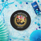 Assiettes En Carton Indicateurs d'ECLIPSE SOLAIRE 2024 personnalisés (Fête)