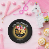 Assiettes En Carton Indicateurs d'ECLIPSE SOLAIRE 2024 personnalisés (Fête)