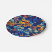 Assiettes En Carton Indigo automne feuilles tourbillonnantes motif (Angle)