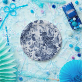 Assiettes En Carton Indigo Blue Floral Toile No.3 (Fête)