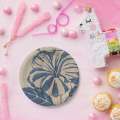 Assiettes En Carton Indigo Hibiscus (Fête)