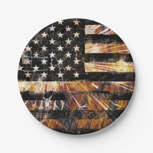 Assiettes En Carton Industrial Construction Flag Sparks