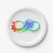 Assiettes En Carton Infinity avec Rainbow Jellyfish (Devant)