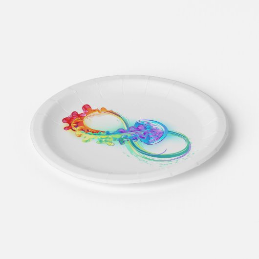 Assiettes En Carton Infinity avec Rainbow Jellyfish (Angle)