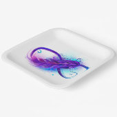 Assiettes En Carton Infinity with purple feather (Angulaire)