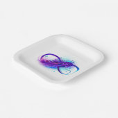 Assiettes En Carton Infinity with purple feather (Angulaire)