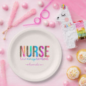 Assiettes En Carton Infirmière - Amour, Inspirer, Guérir (Fête)