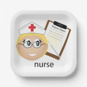 Assiettes En Carton Infirmière avec Porte - bloc Médicale et thermomèt (Recto)