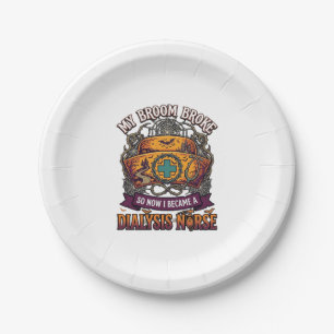 Assiettes En Carton Infirmière de dialyse de balai cassé Halloween Cas