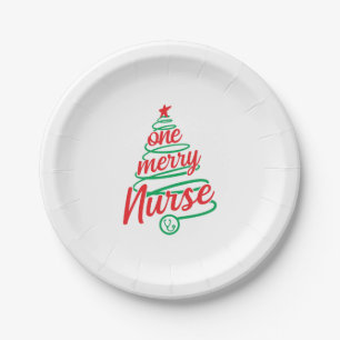 Assiettes En Carton Infirmière de Noël, Infirmière conception de Noël
