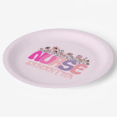 Assiettes En Carton Infirmière florale (Angle)