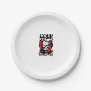 Assiettes En Carton Infirmière Halloween Crâne Café Focus Vintage T-Sh