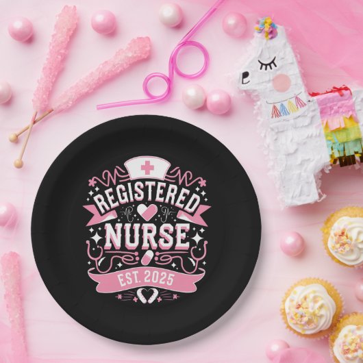 Assiettes En Carton Infirmière inscrite Est 2025 Infirmière (Fête)