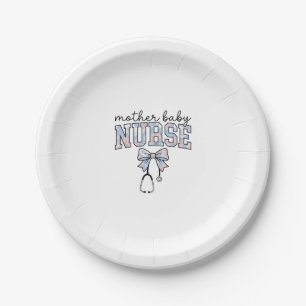 Assiettes En Carton Infirmière Mère Bébé Chemise à nœud floral Design_