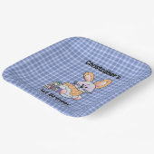Assiettes En Carton Infirmière personnalisée Plaid Bleu - Papier lapin (Angulaire)