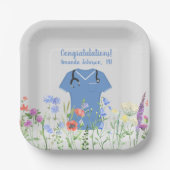 Assiettes En Carton Infirmière personnalisée RN LPN NP Blue Scrubs (Recto)