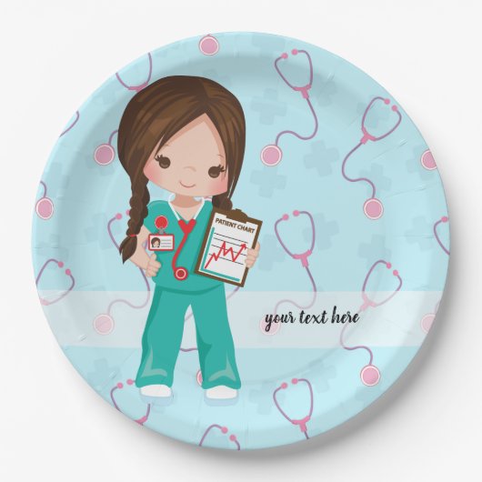 Assiettes En Carton Infirmière pour enfants (Devant)