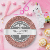 Assiettes En Carton Infirmière RN Graduation Rose Gold Parties scintil (Fête)