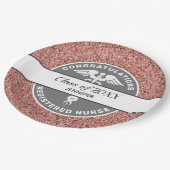 Assiettes En Carton Infirmière RN Graduation Rose Gold Parties scintil (Angle)