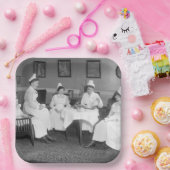 Assiettes En Carton Infirmières au thé, début des années 1900 (Fête)