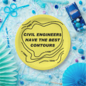 Assiettes En Carton Ingénieur civil Contours Jaunes (Fête)