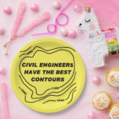 Assiettes En Carton Ingénieur civil Contours Jaunes (Fête)