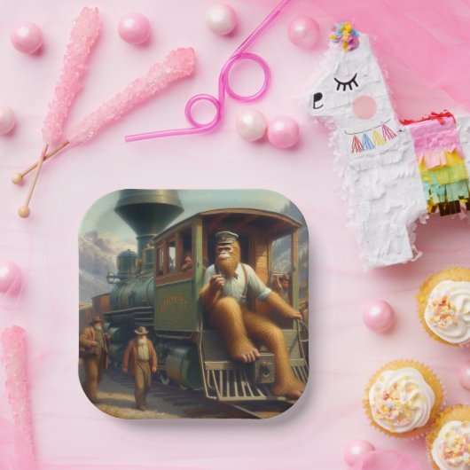 Assiettes En Carton Ingénieur de train Bigfoot (Fête)