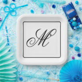 Assiettes En Carton Initiale de monogramme élégant (Fête)