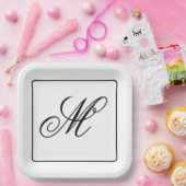 Assiettes En Carton Initiale de monogramme élégant (Fête)