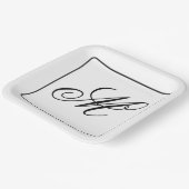Assiettes En Carton Initiale de monogramme élégant (Angulaire)