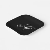 Assiettes En Carton Initiale de monogramme élégant (Angulaire)