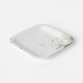 Assiettes En Carton Initiales du Mariage d'aquarelle florale (Angulaire)