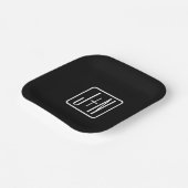 Assiettes En Carton Initiales monogrammes modernes | Noir & Blanc (Angulaire)