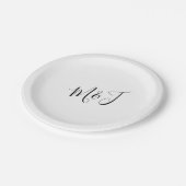 Assiettes En Carton Initiales simples en couple de script (Angle)