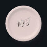 Assiettes En Carton Initiales simples en deux scripts en papier transp<br><div class="desc">Plaques en papier mariage de deux initiaux. Brouille.</div>