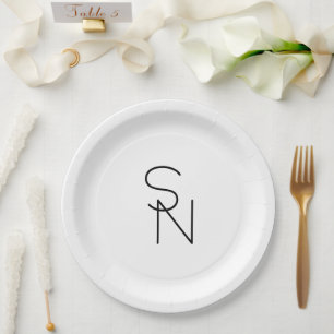 Assiettes En Carton Initiales superposées de style moderne