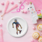 Assiettes En Carton Inline Skater Cool Retro Rollerblading (Fête)