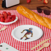 Assiettes En Carton Inline Skater Cool Retro Rollerblading