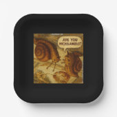 Assiettes En Carton Inquisitive Snail & Michelangelo Parody Cartoon (Recto)
