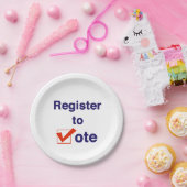 Assiettes En Carton Inscrivez-Vous Au Vote 2026 (Fête)