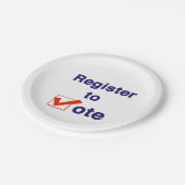 Assiettes En Carton Inscrivez-Vous Au Vote 2026 (Angle)