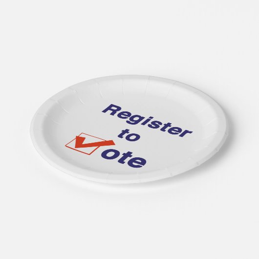 Assiettes En Carton Inscrivez-Vous Au Vote 2026 (Angle)